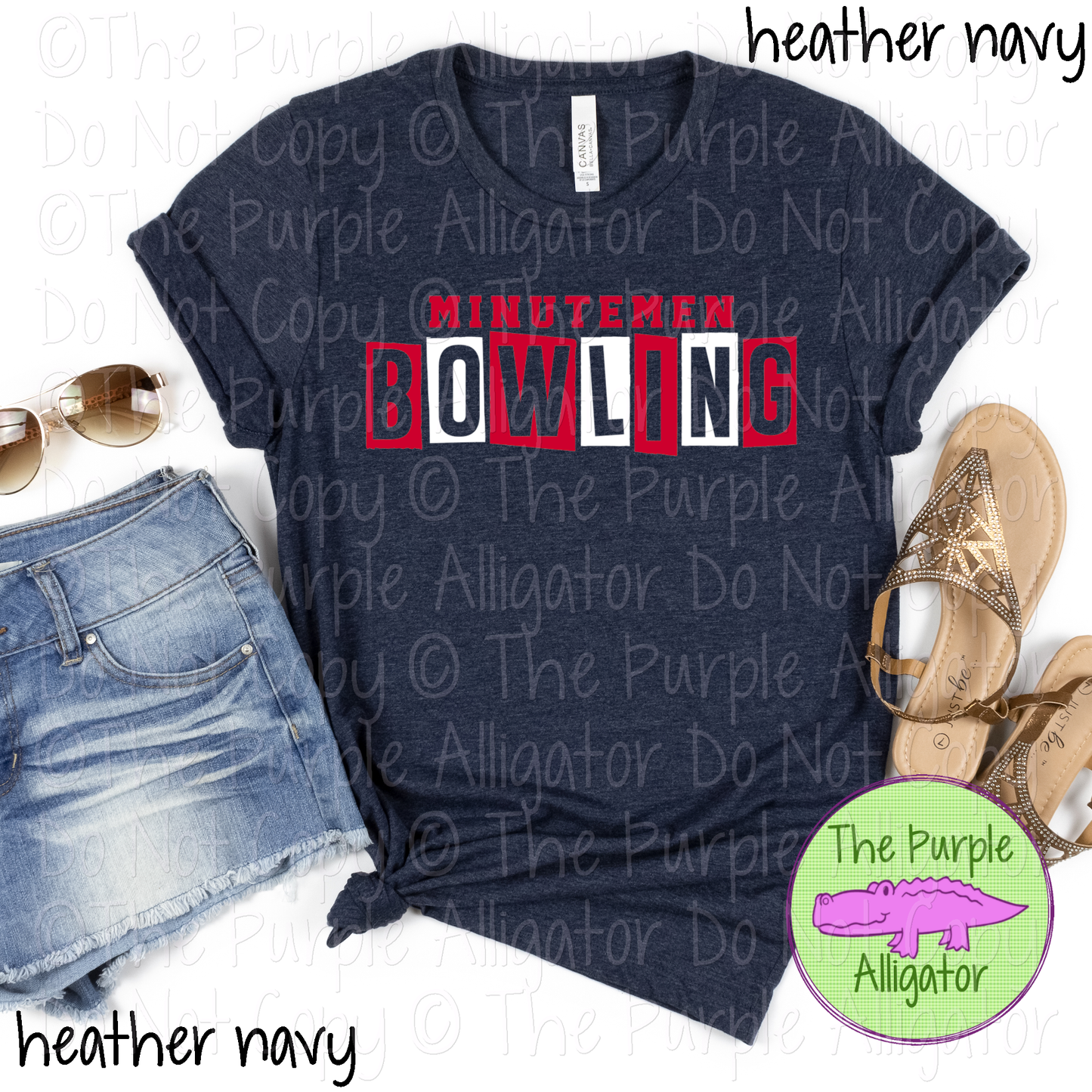 Minutemen Bowling Halftime Mascot School Spirit Wear Team Gear - CHOOSE YOUR DESIGN COLORS - 0525 (d2f TPA)