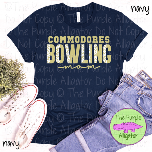 Commodores Bowling Mom SC0 Mascot School Spirit - CHOOSE YOUR DESIGN COLORS 0425 (d2f TPA)