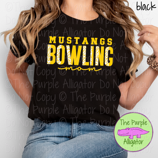 Mustangs Bowling Mom SC0 Mascot School Spirit - CHOOSE YOUR DESIGN COLORS 0425 (d2f TPA)