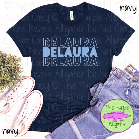 DeLaura Block Party - The Stacked Series | Bold Stacked Spirit Wear for Game Day & School Pride  0126 TPA