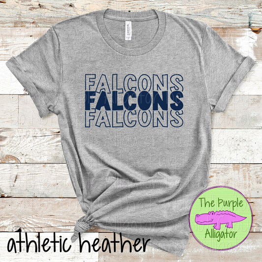 Falcons Block Party - The Stacked Series | Bold Stacked Spirit Wear for Game Day & School Pride  0126 TPA