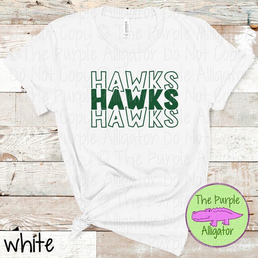 Hawks Block Party - The Stacked Series | Bold Stacked Spirit Wear for Game Day & School Pride  0126 TPA