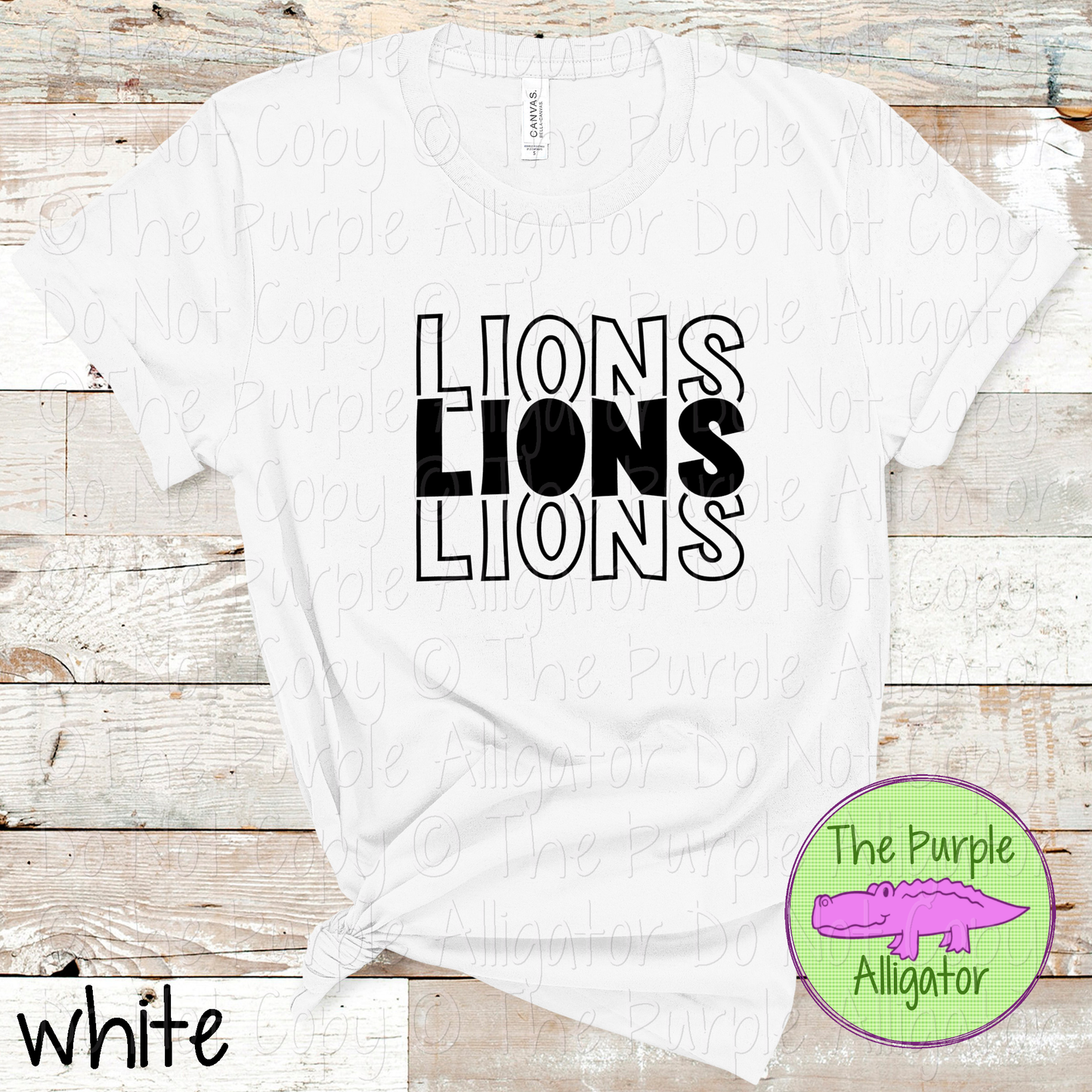Lions Block Party - The Stacked Series | Bold Stacked Spirit Wear for Game Day & School Pride  0126 TPA
