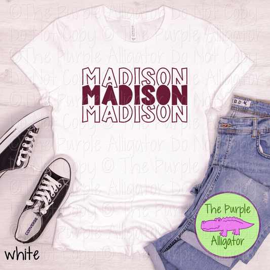 Madison Block Party - The Stacked Series | Bold Stacked Spirit Wear for Game Day & School Pride  0126 TPA