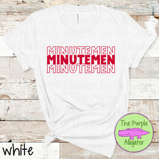 Minutemen Block Party - The Stacked Series | Bold Stacked Spirit Wear for Game Day & School Pride  0126 TPA