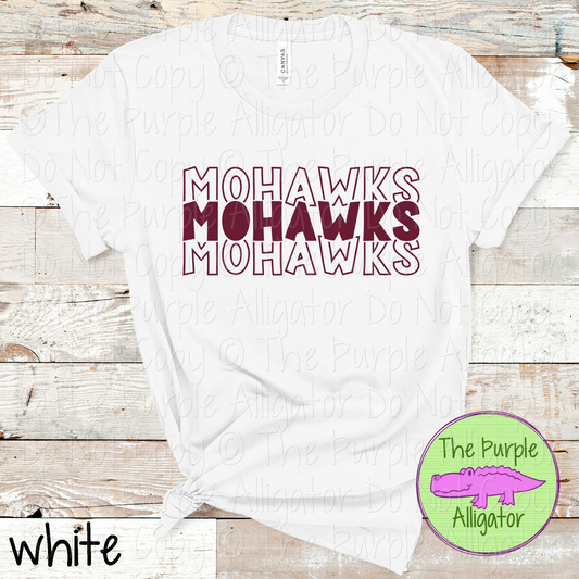 Mohawks Block Party - The Stacked Series | Bold Stacked Spirit Wear for Game Day & School Pride  0126 TPA