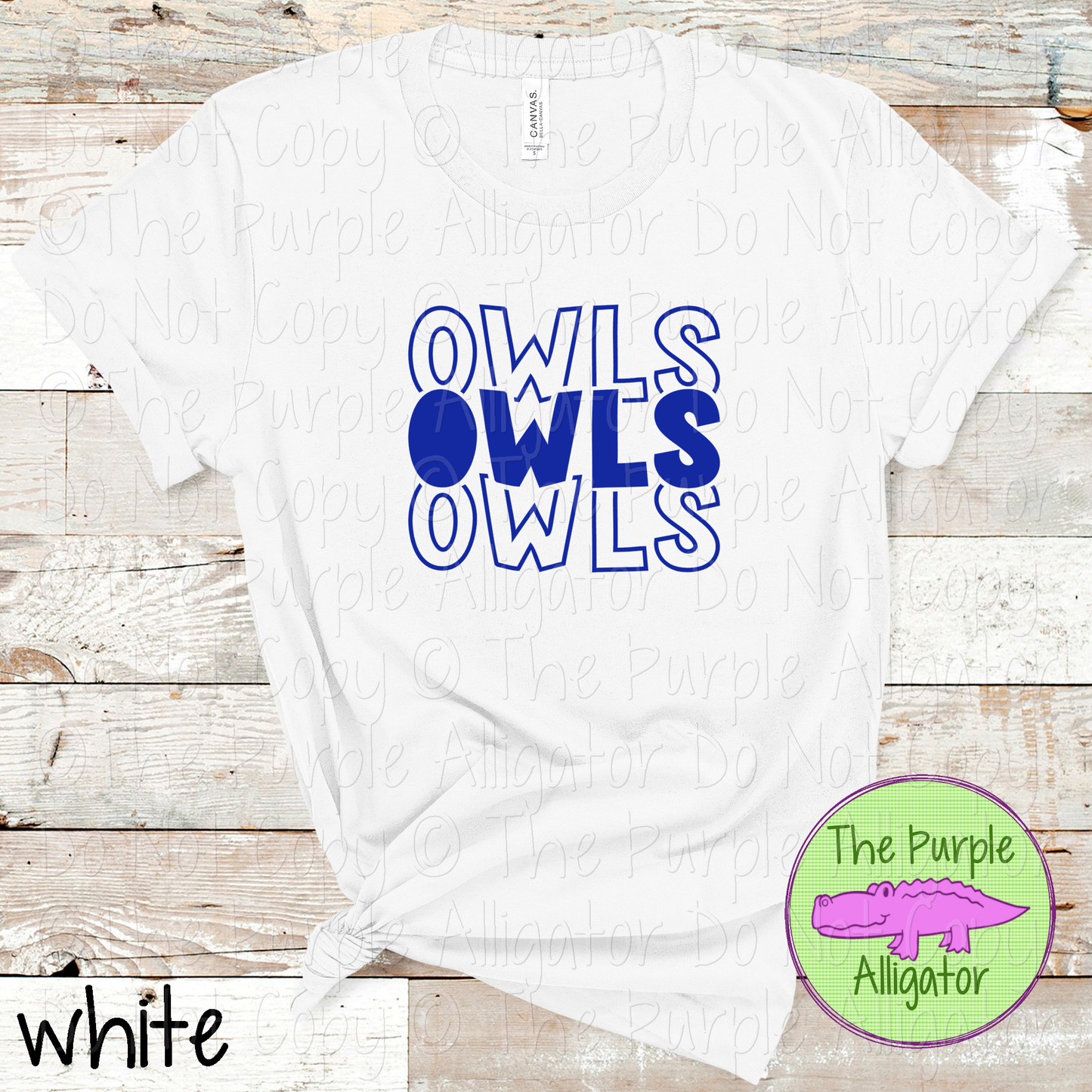 Owls Block Party - The Stacked Series | Bold Stacked Spirit Wear for Game Day & School Pride  0126 TPA