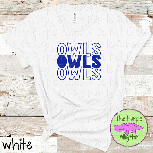 Owls Block Party - The Stacked Series | Bold Stacked Spirit Wear for Game Day & School Pride  0126 TPA