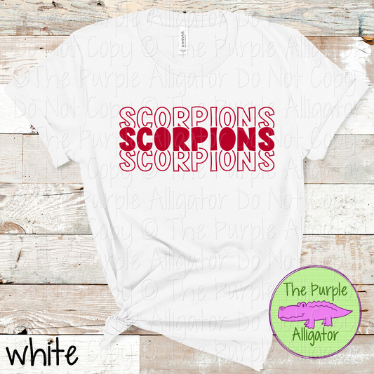 Scorpions Block Party - The Stacked Series | Bold Stacked Spirit Wear for Game Day & School Pride  0126 TPA