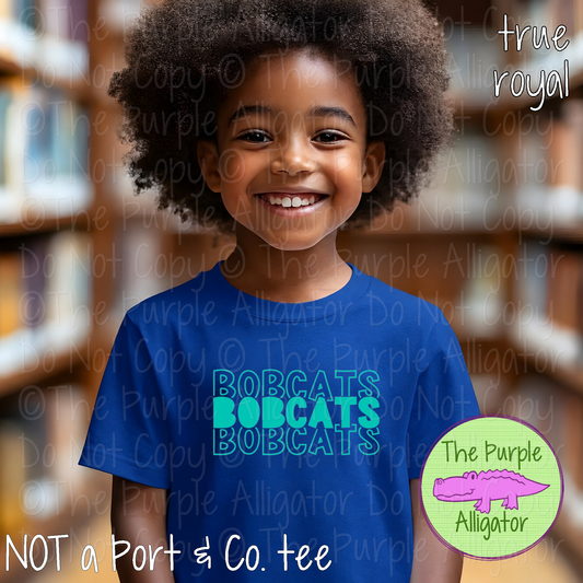 Bobcats Block Party - The Stacked Series | Custom School & Mascot Spirit Wear Shirt | Personalized Fan Apparel 0126 TPA