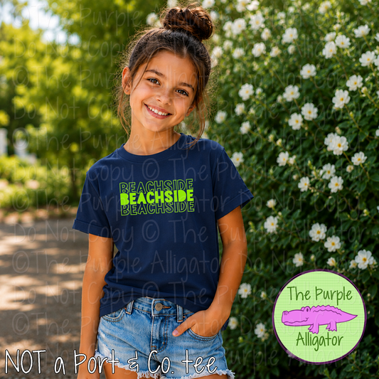 Beachside Block Party - The Stacked Series | Custom School & Mascot Spirit Wear Shirt | Personalized Fan Apparel 0126 TPA