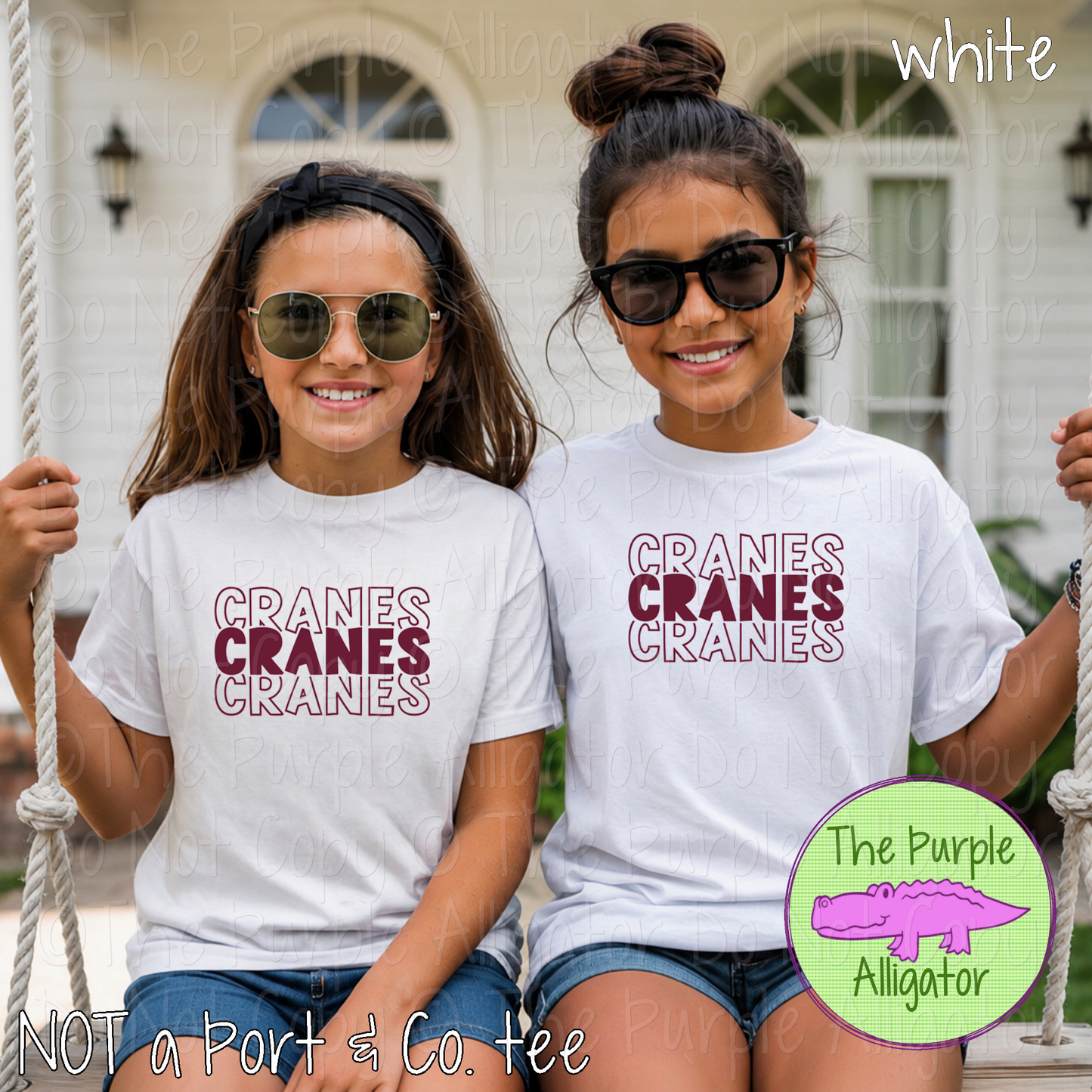 Cranes Block Party - The Stacked Series | Custom School & Mascot Spirit Wear Shirt | Personalized Fan Apparel 0126 TPA