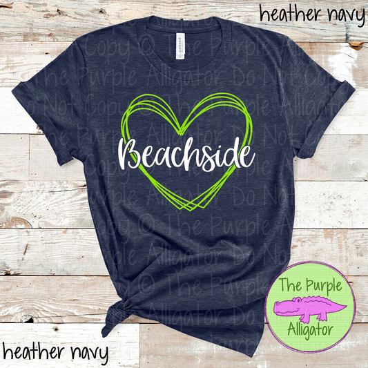 Beachside Heart Frame | Custom Two-Color School & Mascot Spirit Wear 1026 TPA