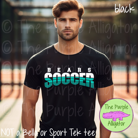Bears Soccer SC18 Mascot School Spirit - CHOOSE YOUR DESIGN COLOR (d2f TPA)