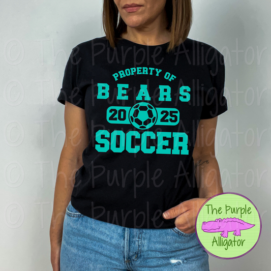 Bears Soccer SC44 Mascot School Spirit - CHOOSE YOUR DESIGN COLOR (d2f TPA)