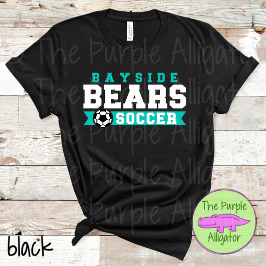 Bayside Bears Soccer SC6 Mascot School Spirit - CHOOSE YOUR DESIGN COLORS (d2f TPA)