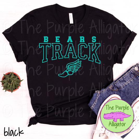 Bears Track SC9 Mascot School Spirit - CHOOSE YOUR DESIGN COLOR (d2f TPA)