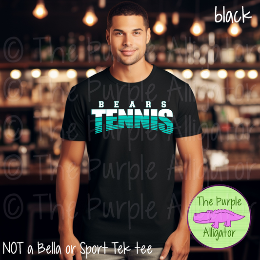 Bears Tennis SC4 Mascot School Spirit - CHOOSE YOUR DESIGN COLOR (d2f TPA)