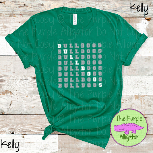 Bulldogs 2 Color Stack Design | Custom Spirit Wear for Teachers, Students & Fans - CHOOSE YOUR DESIGN COLORS - 0725 (d2f TPA)