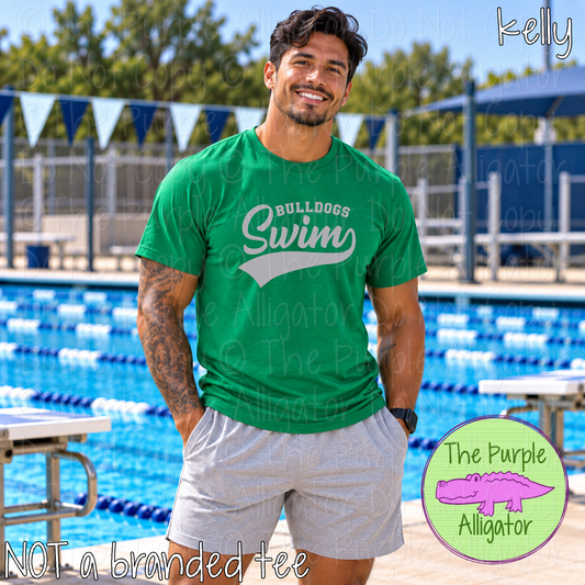 Bulldogs Swim 13 – Classic Swash Custom Swim Spirit Wear Mascot Apparel 1026 TPA