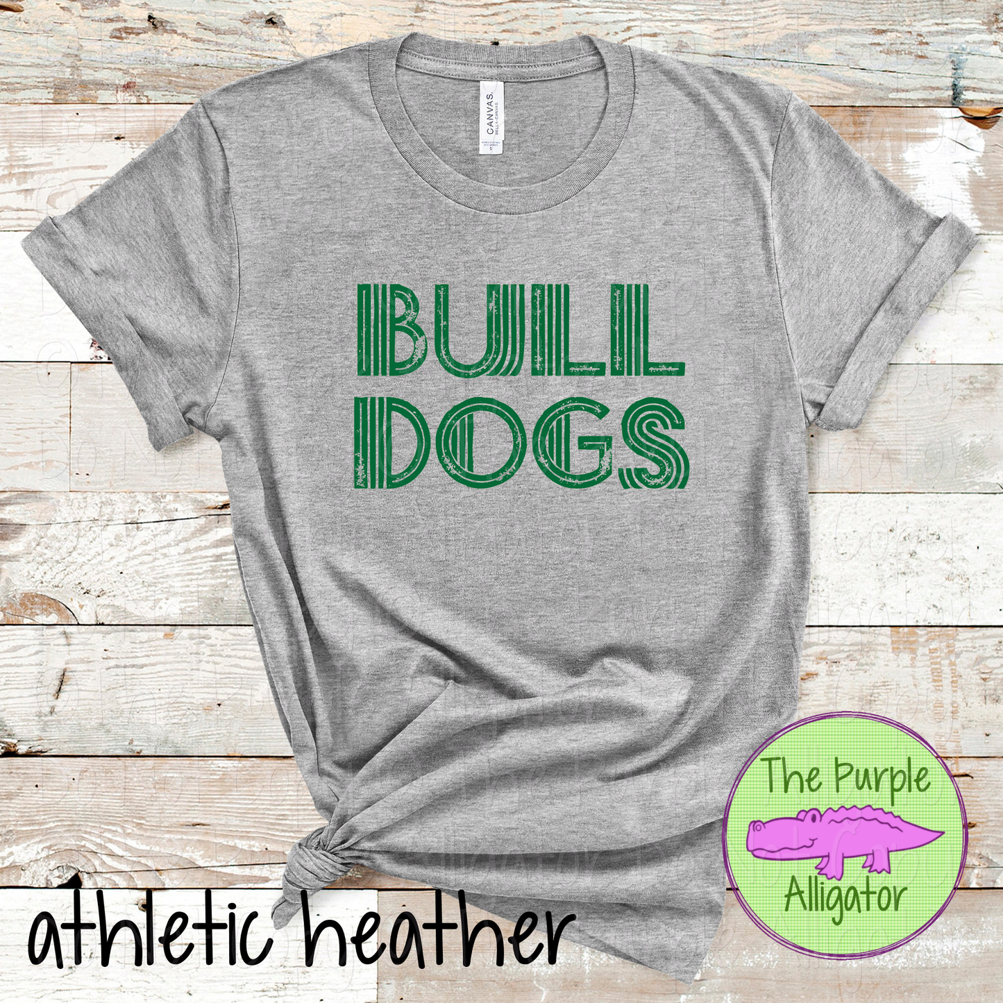 Bulldogs Inline Edge - The Grunge Series - Mascot Spirit Wear Distressed Block Athletic Fan Apparel 0824 TPA