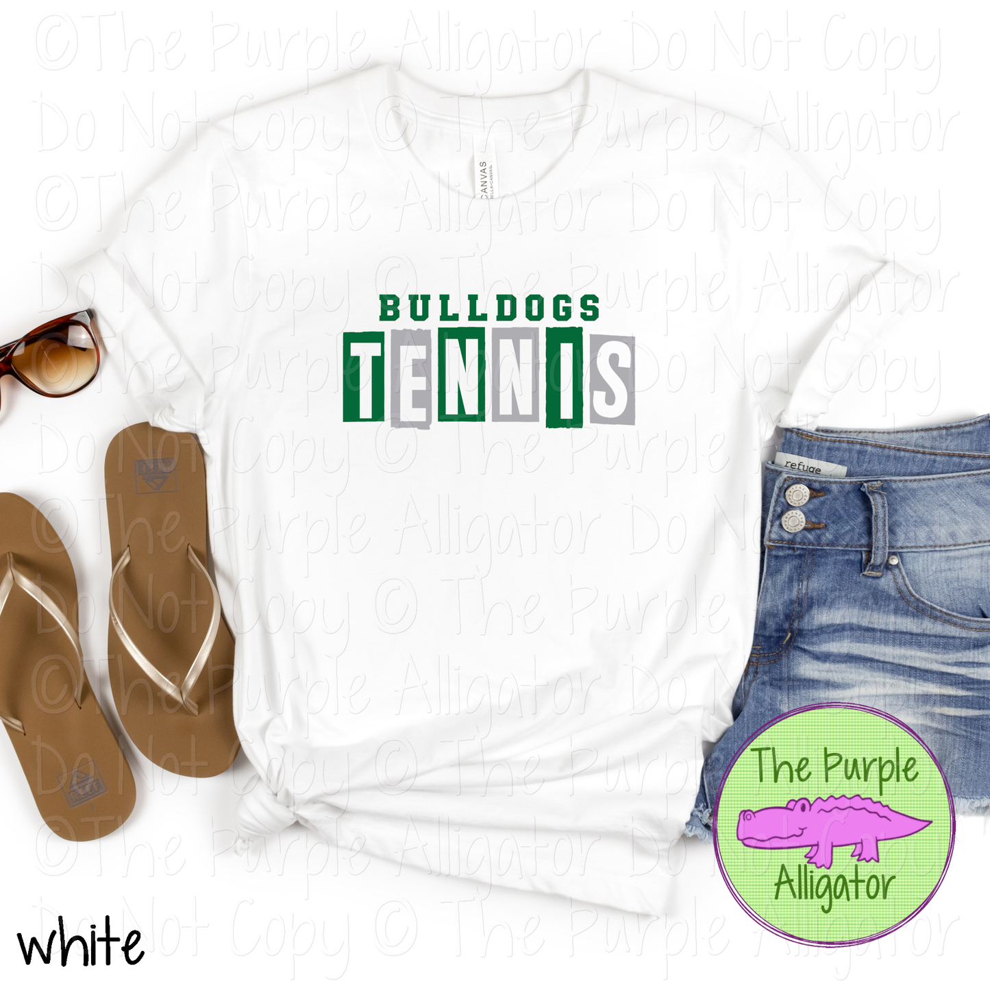Bulldogs Tennis Halftime – The Halftime Series Custom Two-Color Mascot Tennis Spirit Wear 0626 TPA