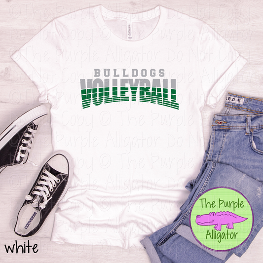 Bulldogs Volleyball 38 - Vintage Arch Custom Volleyball Spirit Wear Mascot Apparel 0626 TPA