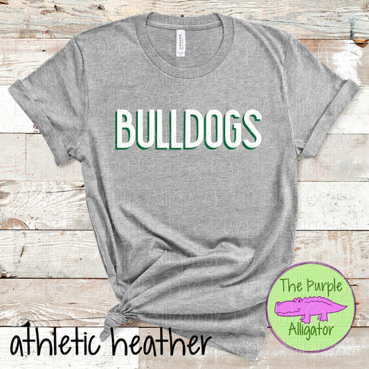 Bulldogs NF Two-Tone Offset Spirit Design | Bold Two-Color Offset Text Design | CHOOSE YOUR DESIGN COLORS 0825 (d2f TPA)