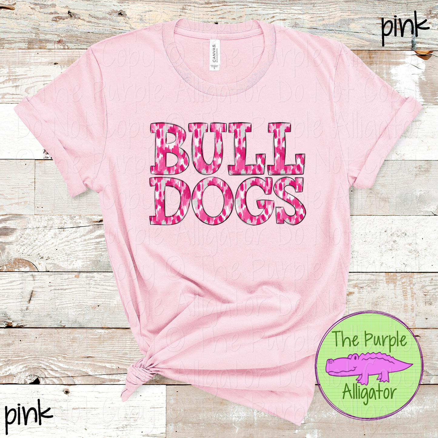 Bulldogs Pink Out Brush Strokes – Custom Pink Mascot Spirit Wear Breast Cancer Awareness Apparel 0726 TPA