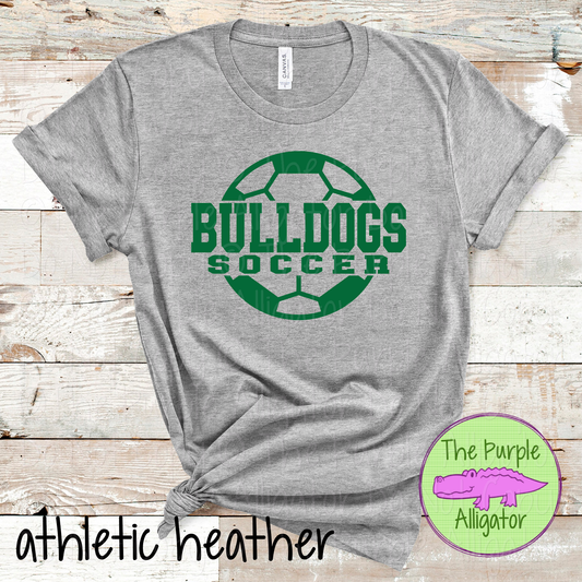 Bulldogs Soccer 9 – Custom Soccer Ball Mascot Spirit Wear 1026 TPA
