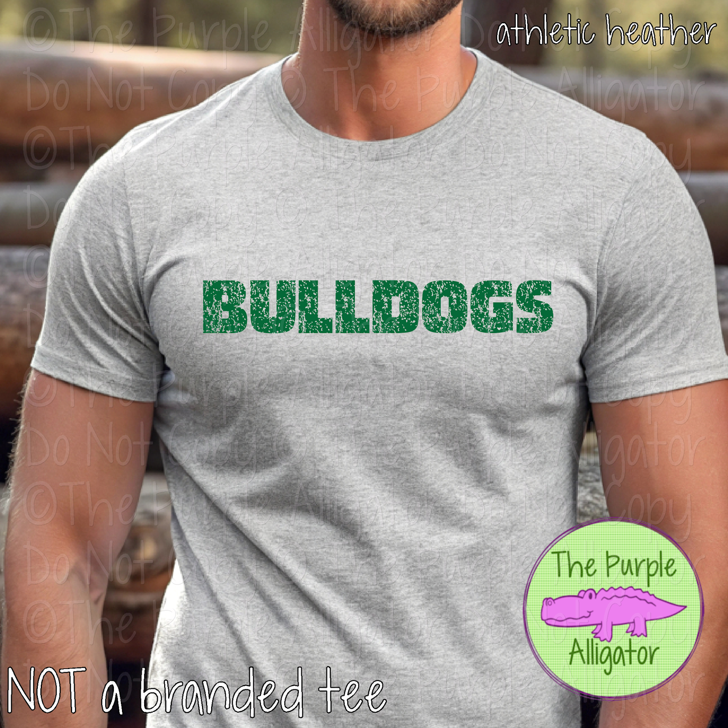Bulldogs Hardline The Grunge Series Distressed Block Athletic Spirit Wear 0326 TPA