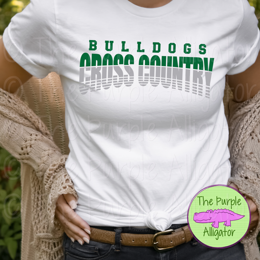 Bulldogs Cross Country 2 - Vintage Arch Custom XC Spirit Wear Mascot Apparel 0624 TPA