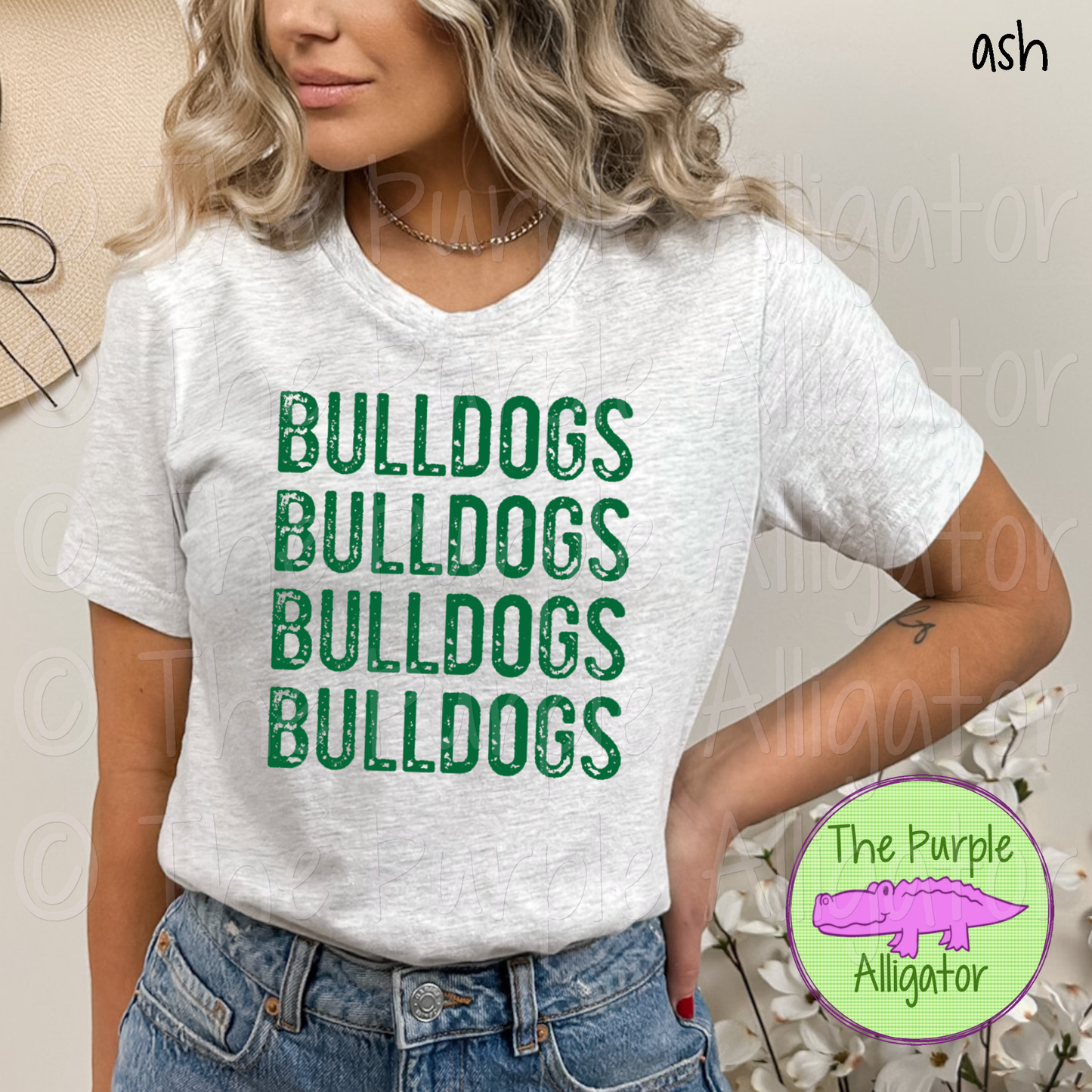 Bulldogs Grunge Stack Mascot School Spirit - CHOOSE YOUR DESIGN COLOR (d2f TPA)