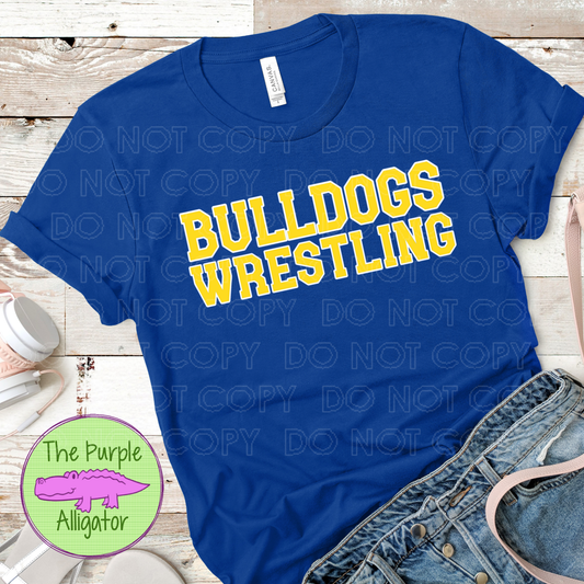 Bulldogs Wrestling Block Yellow White (d2f TPA)