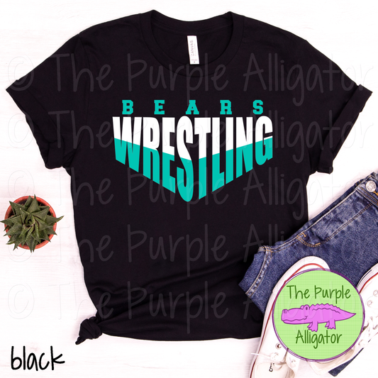Bears Wrestling SC6 Mascot School Spirit - CHOOSE YOUR DESIGN COLOR (d2f TPA)