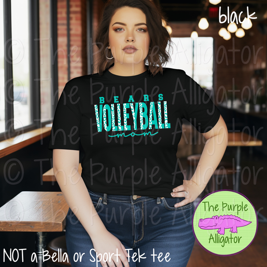 Bears Volleyball Mom SC50 Mascot School Spirit - CHOOSE YOUR DESIGN COLORS (d2f TPA)