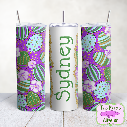 Cactus Easter Eggs 235 Gold Glitter Name Personalized (TWD) 20oz Tumbler
