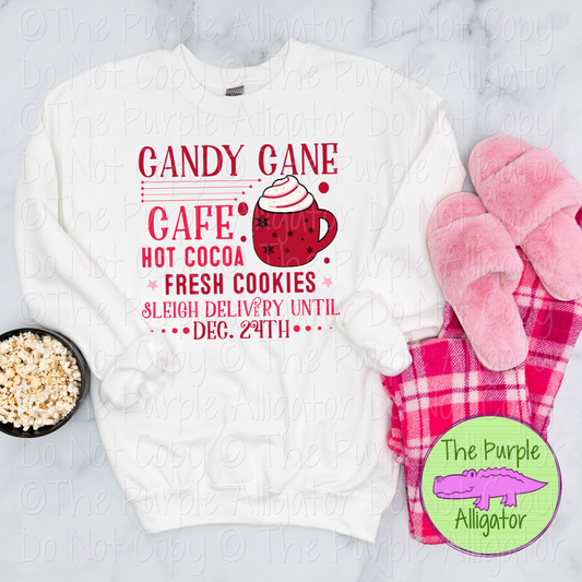 Candy Cane Cafe – Vintage Christmas Shirt for Holiday Cheer & Sweet Treats 1123 (D2F BC)