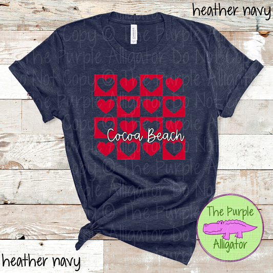 Cocoa Beach Heart Checkerboard – Custom School Spirit Wear 0924 TPA
