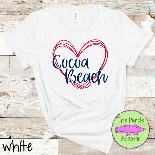Cocoa Beach Heart Frame | Custom Two-Color School & Mascot Spirit Wear 1026 TPA