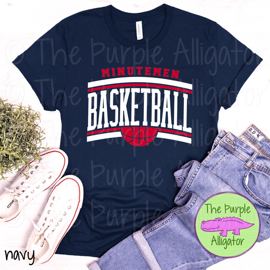 Minutemen Basketball SC51 Mascot School Spirit - CHOOSE YOUR DESIGN COLORS (d2f TPA)