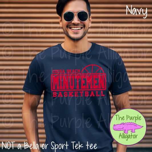 Cocoa Beach Minutemen Basketball SC9 Mascot School Spirit - CHOOSE YOUR DESIGN COLOR (d2f TPA)