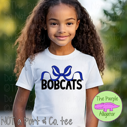 Bobcats Coquette Bow Mascot – Custom School Spirit Wear Mascot Apparel 0225 TPA