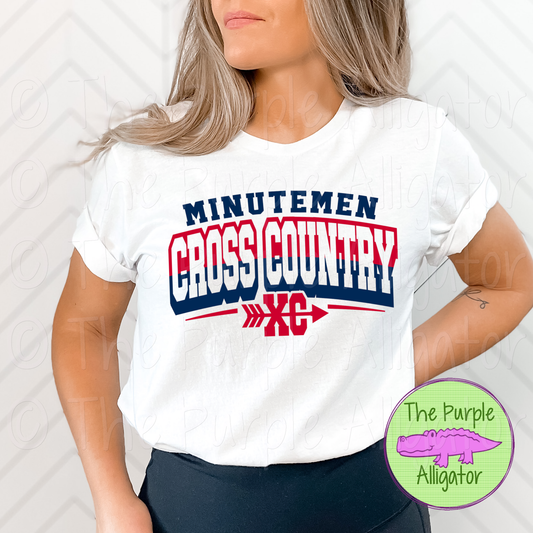Minutemen Cross Country SC17 Mascot School Spirit Wear Team Swag - CHOOSE YOUR DESIGN COLORS (d2f TPA)