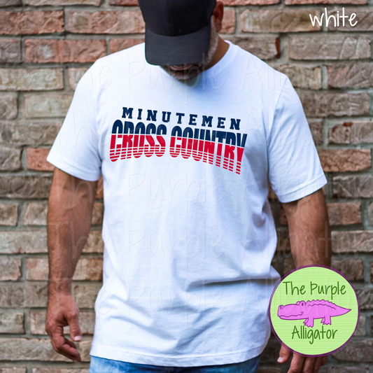 Minutemen Cross Country SC2 Mascot School Spirit Wear Team Swag - CHOOSE YOUR DESIGN COLORS (d2f TPA)