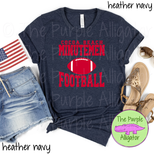 Cocoa Beach Minutemen Football SC3 Mascot School Spirit - CHOOSE YOUR DESIGN COLOR (d2f TPA)