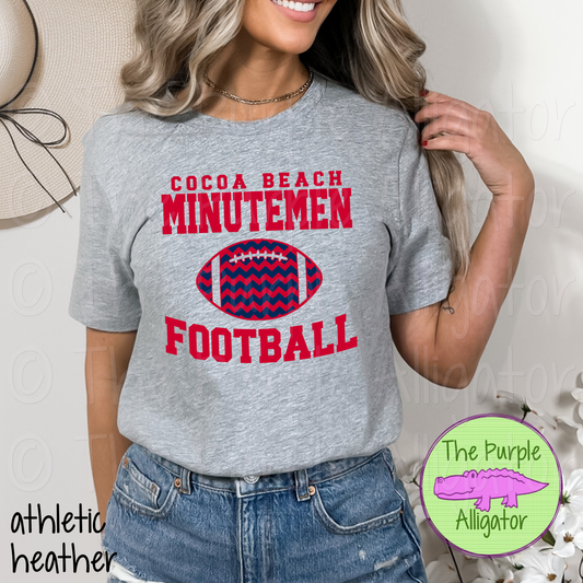 Cocoa Beach Minutemen Football SC4 Mascot School Spirit - CHOOSE YOUR DESIGN COLORS (d2f TPA)