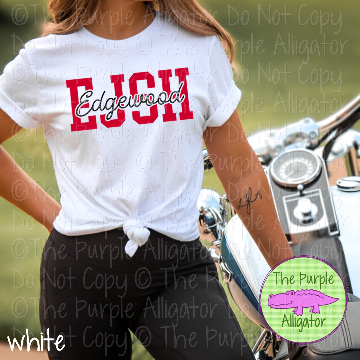 EJSH Edgewood CB Grunge - The Grunge Series | Custom Two-Color School Spirit Apparel | Varsity Block & Grunge Script Design  0125 TPA