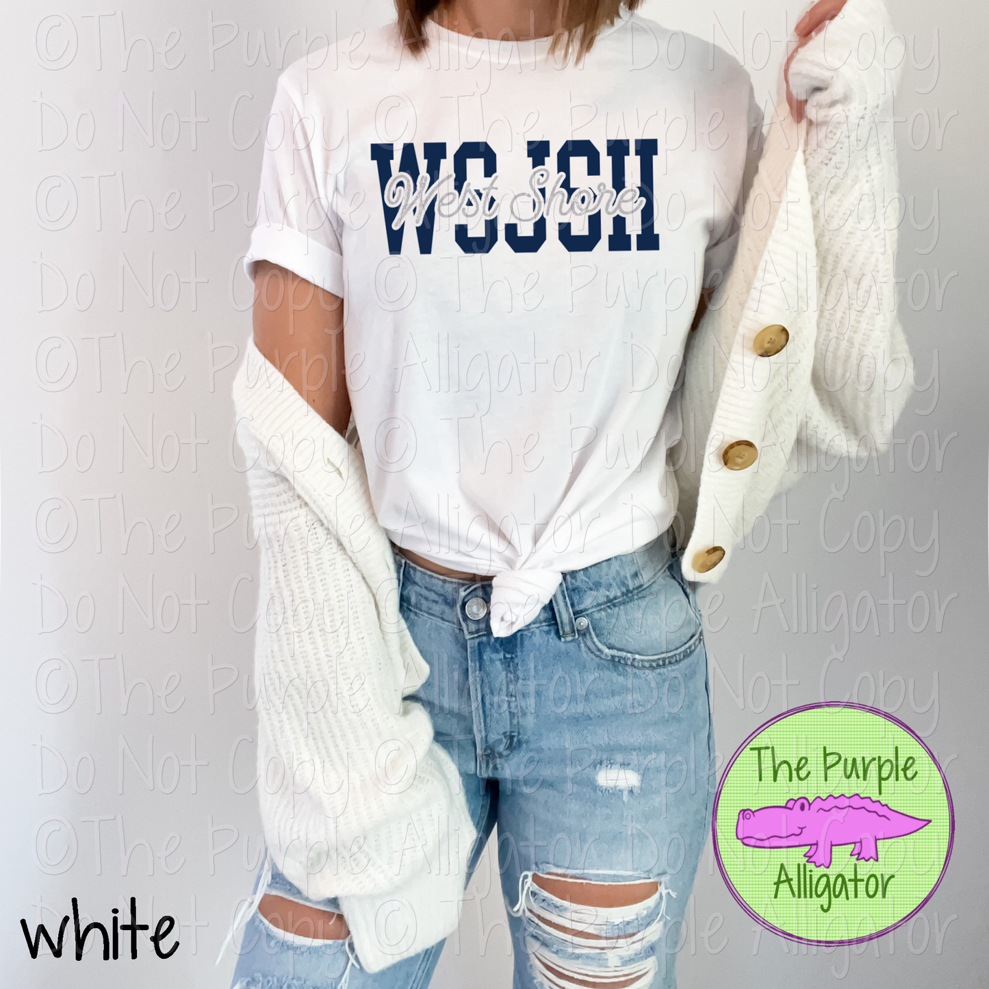 WSJSH West Shore CB Grunge - The Grunge Series | Custom Two-Color School Spirit Apparel | Varsity Block & Grunge Script Design  0125 TPA