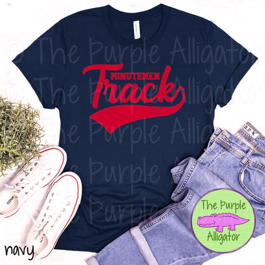 Minutemen Track SC16 Mascot School Spirit - CHOOSE YOUR DESIGN COLOR (d2f TPA)